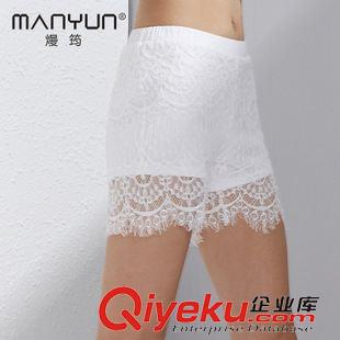 打底褲 夏裝新品女裝 白色蕾絲花邊打底褲 安全褲防走光短褲薄原始圖片2