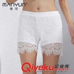 打底褲 夏裝新品女裝 白色蕾絲花邊打底褲 安全褲防走光短褲薄原始圖片3