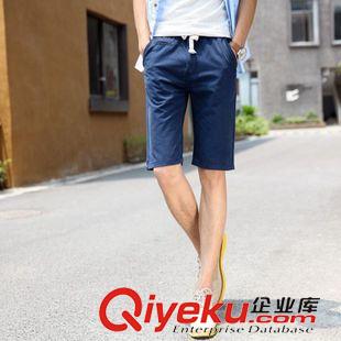 短袖短褲T恤 襯衫 夏季新款 男士純棉休閑褲沙灘五分褲（穿起至膝蓋以上）原始圖片3