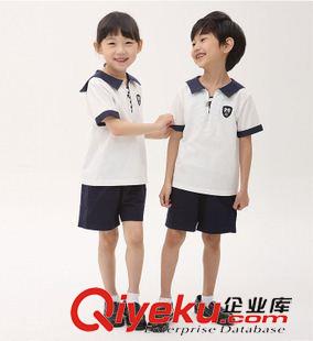 夏季 2015夏季全棉兒童短袖T恤套裝幼兒園園服小學(xué)生校服定制AM82