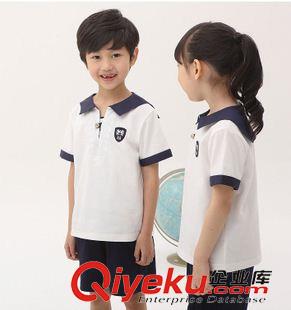 夏季 2015夏季全棉兒童短袖T恤套裝幼兒園園服小學(xué)生校服定制AM82