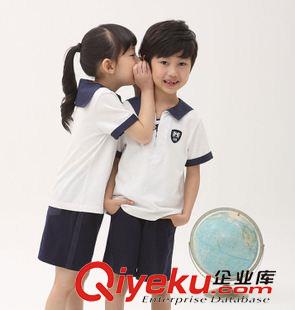 夏季 2015夏季全棉兒童短袖T恤套裝幼兒園園服小學(xué)生校服定制AM82