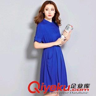 夏季連衣裙 歐洲站2015新款夏季韓版女裝娃娃裙雪紡氣質(zhì)歐根紗白色連衣裙