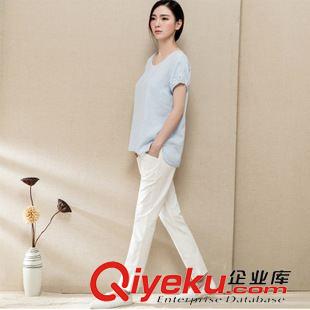 8月新款 實拍薄夏季新品棉麻休閑褲女 寬松薄款小腳哈倫褲女長褲 夏潮原始圖片3