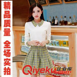 3月新款 2015新款歐美中長款雪紡衫女性感紅唇印花修身顯瘦打底連衣裙