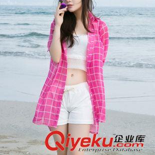 胖mm      孕婦裝 夏季韓國大碼胖MM上衣 寬松超薄中長款單件戶外雪紡防曬衣外套女原始圖片2