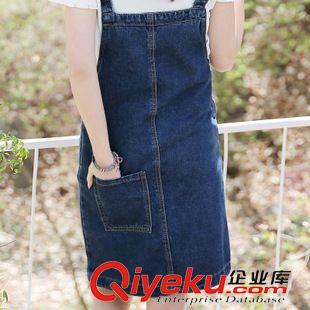 6月18號新款 2015夏季新款時尚大碼韓版牛仔背帶裙修身顯瘦包臀裙牛仔連衣裙女原始圖片3