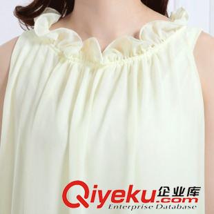 5月18號新款 韓國夏季胖MM女裝百搭顯瘦無袖孕婦裝裙 寬松大碼純色雪紡連衣裙原始圖片3