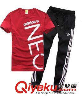 套裝 夏裝新品男士休閑短袖套裝 時尚炫彩潮男短袖T恤沙灘短褲青少年t