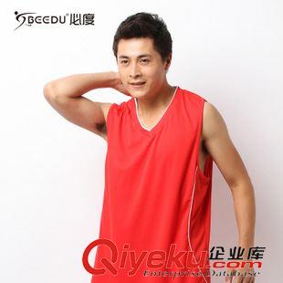 運(yùn)動(dòng)套裝 品牌熱賣(mài)新款男式無(wú)袖運(yùn)動(dòng)休閑籃球服 夏季V領(lǐng)純色戶(hù)外功能速干衣原始圖片3