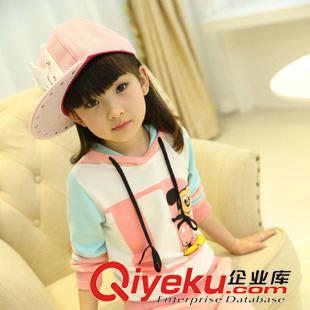 秋季女童專區 批發 新秋季童裝韓版女童套裝時尚卡通拼色連帽運動套裝66072原始圖片3