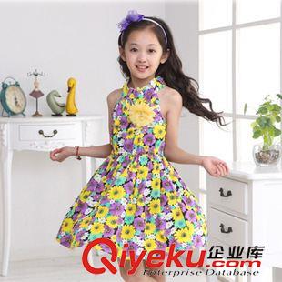 女童專區(qū) 廠家直銷 夏季新款韓版童裝女童太陽花連衣裙時尚兒童公主裙88136原始圖片2
