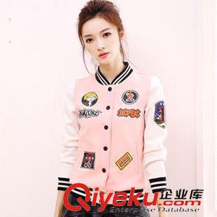 棒球服 A 2015棒球服外套女韓版學(xué)院風(fēng)卡通印花修身大碼長(zhǎng)袖上衣開衫夾克原始圖片2