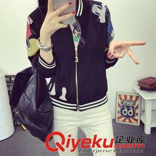 棒球服 A 潮棒球服女卡通圖案薄款學(xué)院風(fēng)長袖外套太空棉韓版開衫原始圖片2