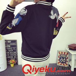 棒球服 A 潮棒球服女卡通圖案薄款學(xué)院風(fēng)長袖外套太空棉韓版開衫原始圖片3