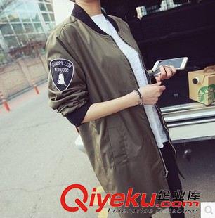 棒球服 A 2015秋中長款原宿棒球服bf風衣外套寬松情侶外套中長款女潮