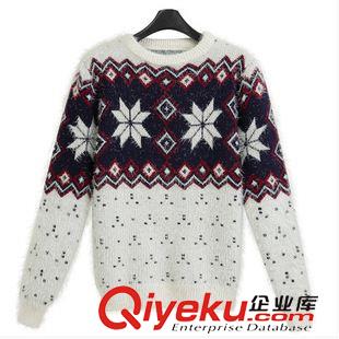 毛衣 歐洲站2015春裝新款北歐風(fēng)馬海毛套頭毛衣+毛呢短裙套裝歐美套裝原始圖片2