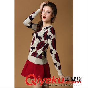 裙套裝 2015春裝新款兩件套歐美時尚女裝長袖毛衣小香風套裝裙女裝原始圖片3