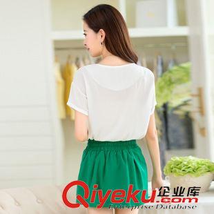 裙套裝 2015夏季新款女裝 時尚小清新短袖上衣短裙兩件套休閑套裝原始圖片3