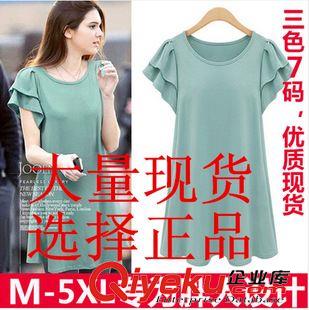 2015.8月第4批新上 歐美加肥大碼女春夏裝新品百搭顯瘦短袖打底連衣裙原始圖片3