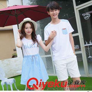 6-月新款三期 2015夏裝時尚新款情侶裝圓領(lǐng)字母印花短袖T恤女裝小清新連衣裙原始圖片3