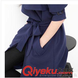 秋冬 羽絨服/風(fēng)衣/馬甲 2015秋冬裝新款風(fēng)衣歐美風(fēng)朋克學(xué)院時尚潮流中長款蝴蝶結(jié)外套女原始圖片3
