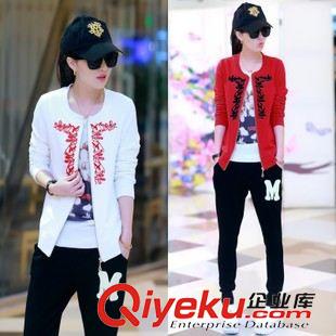 衛衣 2015秋裝新款韓版休閑套裝女運動服兩件套修身長袖衛衣休閑