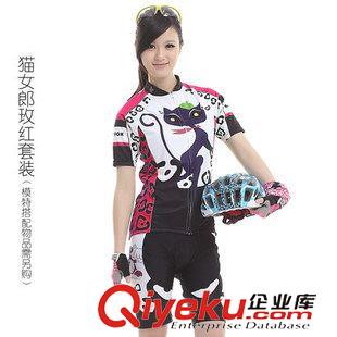 短袖套裝 BAT FOX 新款夏季騎行服女短袖短褲 山車地車單車服 -貓女郎原始圖片3