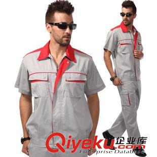 夏季短袖工作服 短袖工作服 工作服套裝男 夏季工廠制服 半袖工作服 反光條工作服原始圖片2