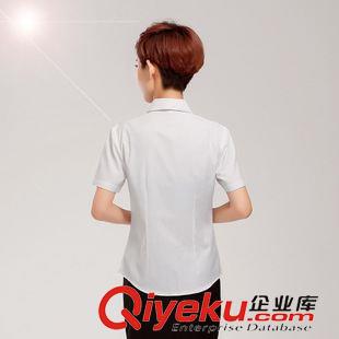 女裝 夏 白襯衫女短袖工裝襯衣女職業(yè)商務(wù)正裝工作服OL通勤修身原始圖片2