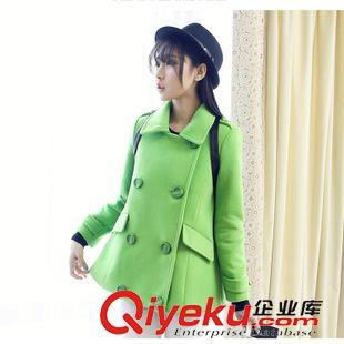 棉衣羽絨類 tj2015韓版雙排扣棉外套修身保暖棉服毛領(lǐng)可拆卸中長女棉衣