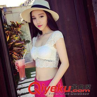 背心/吊帶 2015夏季新款韓版內(nèi)搭修身性感蕾絲短款女背心