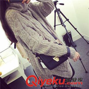 針織衫/毛衣 2015新款秋時(shí)尚氣質(zhì)女高領(lǐng)寬松麻花女毛衣原始圖片2
