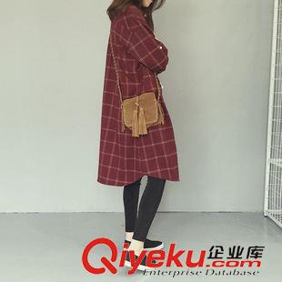 外套 2015秋季新款韓版寬松彩線格子顯瘦薄外套 女原始圖片2