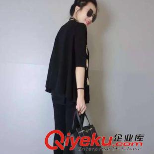 歐版gd品質 2015歐洲站秋爆款微章圖案開衫+背心+打底褲三件套套裝 女原始圖片3