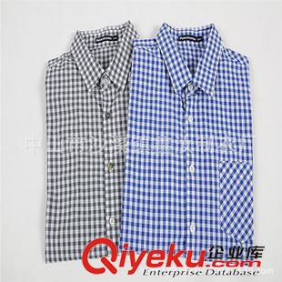 襯衫 廠家訂做時尚男裝格子撞色襯衫  定做外貿高端氣質短袖全棉工作原始圖片3