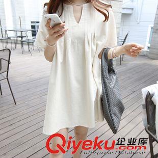 2015新款棉麻產(chǎn)品 新款娃娃衫女裝娃娃裙韓版寬松高腰棉麻連衣裙 寬松連衣裙原始圖片2