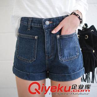 2015新款短褲/沙灘褲 夏潮韓版黑白色褲子 顯瘦胖mm加大碼女高腰牛仔短褲熱褲