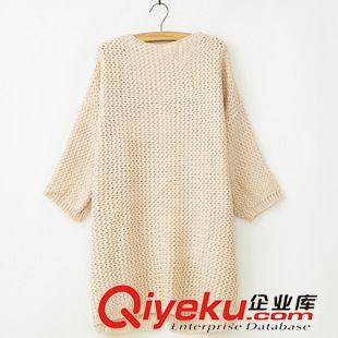 風(fēng)衣/呢子外套 秋冬裝韓版百搭時(shí)尚純色復(fù)古中長(zhǎng)款開衫毛衣外套原始圖片2
