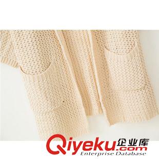 風(fēng)衣/呢子外套 秋冬裝韓版百搭時(shí)尚純色復(fù)古中長(zhǎng)款開衫毛衣外套原始圖片3