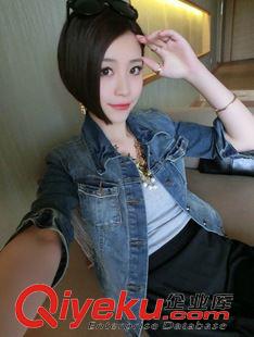 外套 955# 2014 韓國{dj2}定制 露肩七分袖牛仔外套