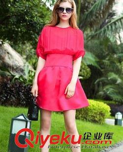 夏季連衣裙 10006 2015秋裝新款修身收腰A字蓬蓬裙歐美dp 女