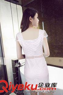 夜店裝 5003#性感嫵媚動感流蘇不規則裙擺蕾絲網紗拼接連衣裙