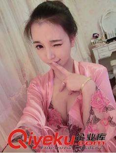 家居服飾 8315#到繡花仿真絲睡衣女士三件套絲綢浪漫吊帶睡袍家居服套裝原始圖片2