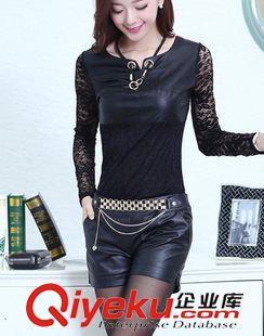 短褲  裙褲 0362#春秋冬季新款皮短褲 女 韓版修身PU短皮褲顯瘦皮靴褲熱褲子原始圖片2