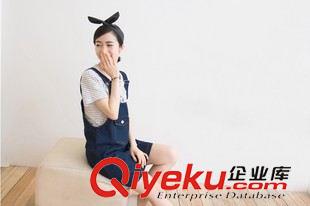 5月上旬新款 2015夏 新款牛仔背帶裙女寬松顯瘦復(fù)古大碼女裝連衣裙短裙原始圖片2