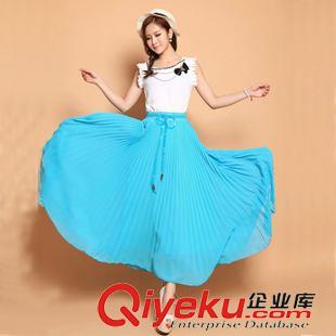 5月上旬新款上架 2015夏季波西米亞8米百褶大擺半身雪紡紗裙沙灘度假半身裙長裙原始圖片3