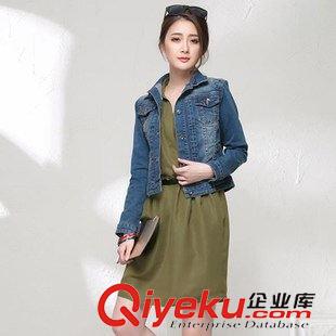 1區(qū) 2015秋裝韓版百搭彈力修身牛仔小外套女短款牛仔衣顯瘦夾克褂原始圖片3