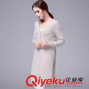 5區 2015歐洲站歐美秋裝新款寬松針織衫 顯瘦大碼中長款開衫外套女原始圖片3