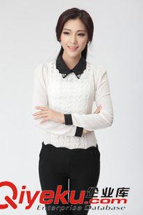7月襯衣雪紡 實拍2015年春裝新款韓版女長袖休閑雪紡衫上衣打底衫蕾絲衫
